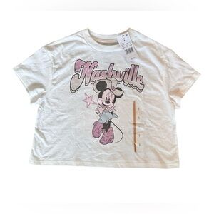 Small NWT Nashville Minnie Mouse Disney country western t shirt boxy top